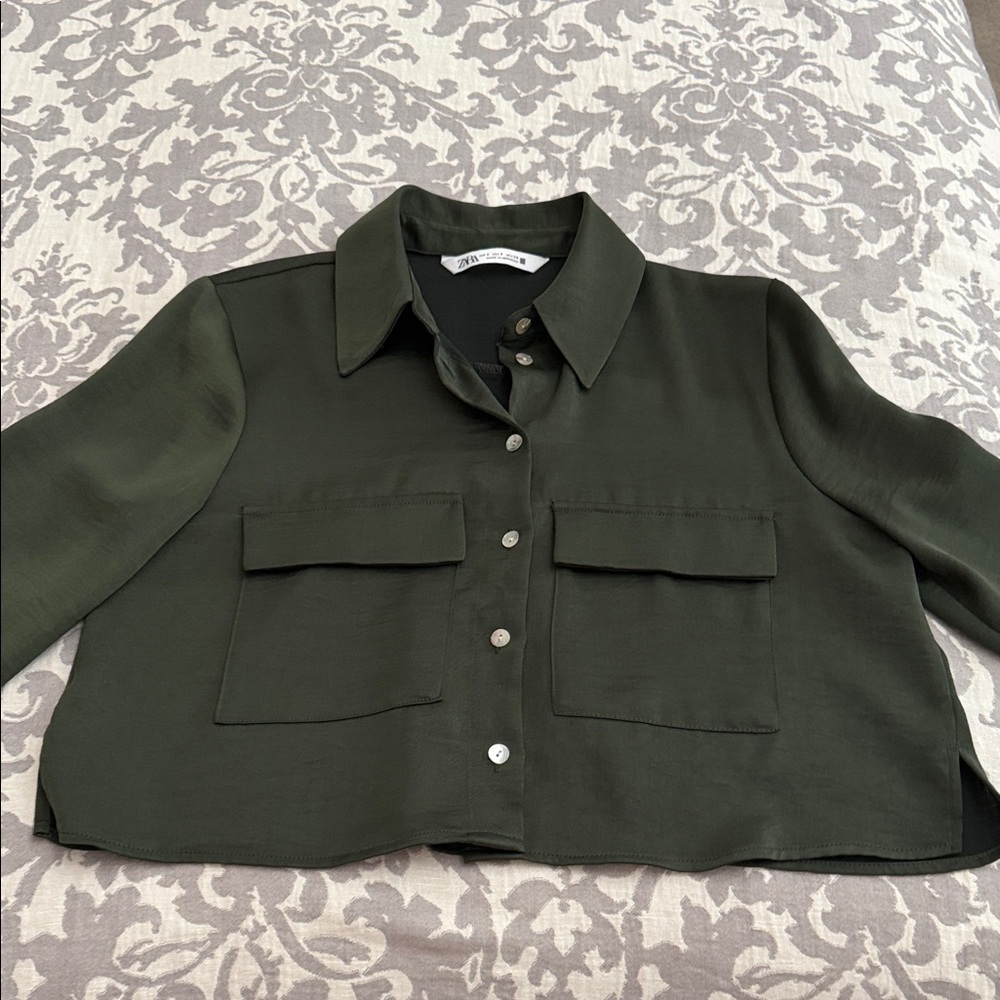 Zara sateen crop top